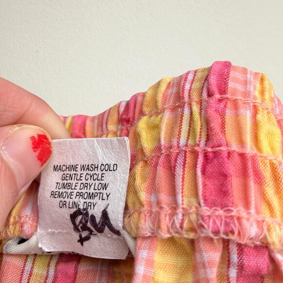 Vintage Appleseed's pink and yellow plaid seersucker pants, preppy academia - Picture 9 of 9